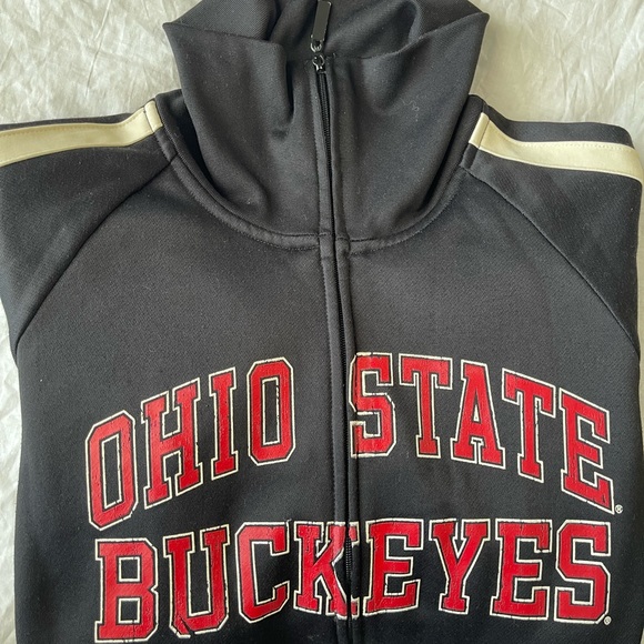 #221 Ohio State University Buckeyes Track Jacket Men's Large Black Polyester - Picture 7 of 16